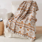 Knit Stripe Tassel Throw Blanket
