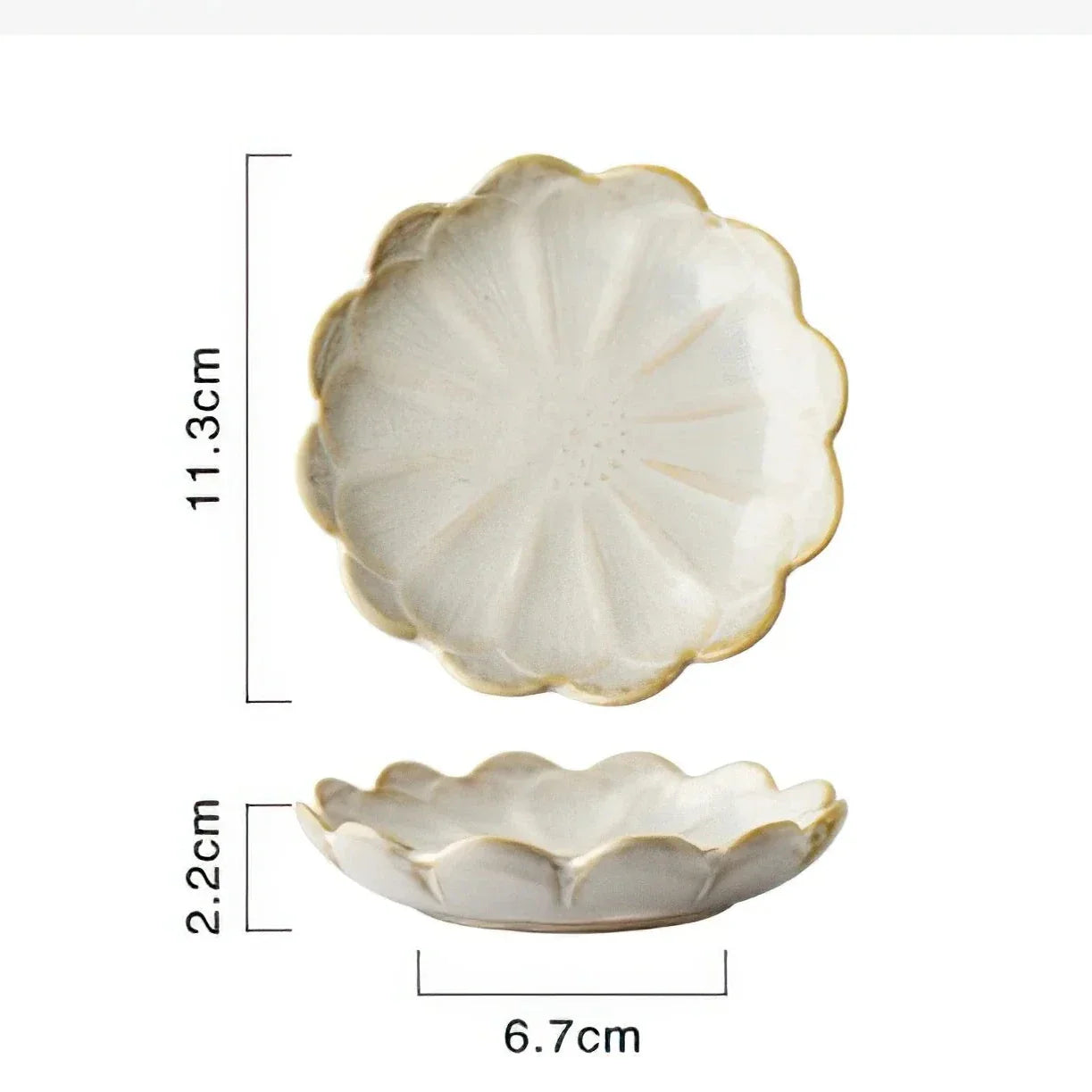 Ceramic Flower Sauce Dish – Mini Porcelain Dipping Bowl for Soy Sauce, Nuts & Charcuterie