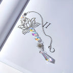 Metal Lotus & Crystal Boho Suncatcher – Handmade Sunlight Charm for Home & Garden