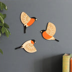 3-Piece Wooden Bird Wall Decor Set – Patterned Boho Home Decor for Indoors & Outdoors