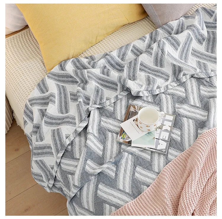 Lightweight Cotton Boho Throw Blanket