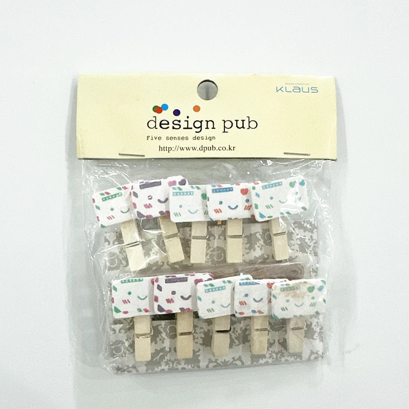 Whimsical Wooden Photo Clips (Set of 10)
