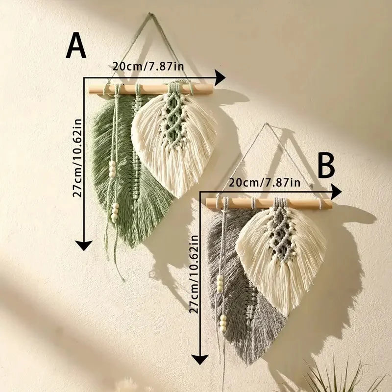 Handmade Macramé Leaf Wall Hanging