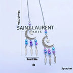 2pc Dreamcatcher Moon Wind Chime Set – Boho Metal Beaded Hanging Ornaments for Car, Window, or Home | Housewarming Gift
