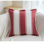 Classic Striped Cushion Cover 45x45cm Hawthorn Red Ivory Fabric Pillow Cover Boho Home Decoration Decor Pillowcase Tassels