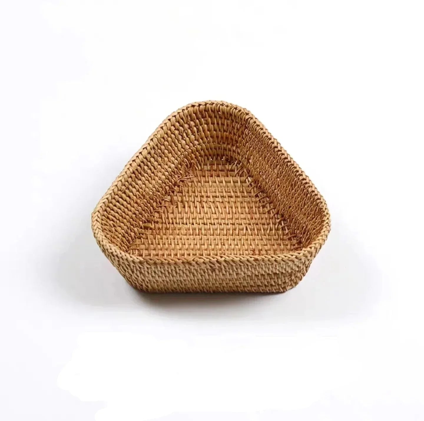 Handwoven Rectangular Rattan Basket – Boho Wicker Storage Bin for Fruit, Snacks, Tea, Bread, or Home Organization