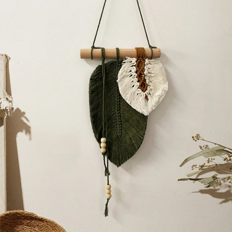 Handmade Macramé Leaf Wall Hanging