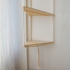 Boho Macrame Hanging Wooden Shelf – Handcrafted Floating Wall Shelf for Home Decor